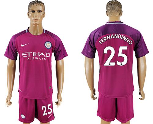 Manchester City #25 Fernandinho Away Soccer Club Jersey